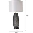 Flores Petals Textured Cylinder Glass Best Table Lamp 29" - Smoke Gray/Light Gray Load image into Gallery viewer, Flores Petals Textured Cylinder Glass Best Table Lamp 29" - Smoke Gray/Light Gray