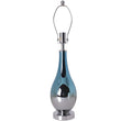 Lola Ombre Droplet Glass Best Table Lamp 28" - Blue Chrome Ombre/Crème Load image into Gallery viewer, Lola Ombre Droplet Glass Best Table Lamp 28" - Blue Chrome Ombre/Crème