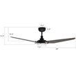 Trailblazer 52 In. Wi-Fi Best Smart Ceiling Fan w/ Remote Control & LED Light, Alexa/Siri/Google Home Compatible, Black/dark Wooden Pattern (3-Blade) Load image into Gallery viewer, Trailblazer 52 In. Wi-Fi Best Smart Ceiling Fan w/ Remote Control & LED Light, Alexa/Siri/Google Home Compatible, Black/dark Wooden Pattern (3-Blade)
