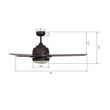 Aeryn 52 inch 3-Blade Best Smart Ceiling Fan with Wall Switch - Oil Rubbed Bronze/Walnut Load image into Gallery viewer, Aeryn 52 inch 3-Blade Best Smart Ceiling Fan with Wall Switch - Oil Rubbed Bronze/Walnut