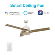 AERYN 52 inch 3-Blade Best Smart Ceiling Fan with Wall Switch - White/Champagne Load image into Gallery viewer, AERYN 52 inch 3-Blade Best Smart Ceiling Fan with Wall Switch - White/Champagne