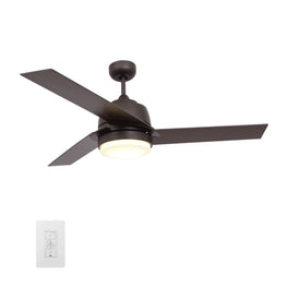 Aeryn 52 inch 3-Blade Best Smart Ceiling Fan with Wall Switch - Oil Rubbed Bronze/Walnut Aeryn 52 inch 3-Blade Best Smart Ceiling Fan with Wall Switch - Oil Rubbed Bronze/Walnut