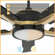 Appleton 52 Inch 5 - Blade Best Smart Ceiling Fan With Led Light Kit & Remote Control - Black/Black (Gold Detail) - LEDMyPlace Load image into Gallery viewer, Appleton 52 Inch 5 - Blade Best Smart Ceiling Fan With Led Light Kit & Remote Control - Black/Black (Gold Detail) - LEDMyPlace