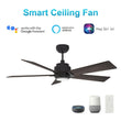 Aspen 52'' Best Smart Ceiling Fan with Remote, Light Kit Included, Works with Google Assistant and Amazon Alexa,Siri Shortcut - LEDMyPlace Load image into Gallery viewer, Aspen 52'' Best Smart Ceiling Fan with Remote, Light Kit Included, Works with Google Assistant and Amazon Alexa,Siri Shortcut - LEDMyPlace