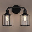 Birdcage Shape Bathroom Light Fixtures, Wall Mount, Matte Black with Clear Glass Shade, 1 - Light/2 - Light/3 - Light, E26 Base, For Damp Locations, Vanity Lighting - LEDMyPlace Load image into Gallery viewer, Birdcage Shape Bathroom Light Fixtures, Wall Mount, Matte Black with Clear Glass Shade, 1 - Light/2 - Light/3 - Light, E26 Base, For Damp Locations, Vanity Lighting - LEDMyPlace