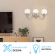 Clear Glass Bathroom Light Fixtures, Wall Mount, 2 - Head/3 - Head, E26 Base Brushed Nickel Finish, Vanity Lighting - LEDMyPlace Load image into Gallery viewer, Clear Glass Bathroom Light Fixtures, Wall Mount, 2 - Head/3 - Head, E26 Base Brushed Nickel Finish, Vanity Lighting - LEDMyPlace