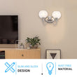 Clear Glass Bathroom Light Fixtures, Wall Mount, 2 - Head/3 - Head, E26 Base Brushed Nickel Finish, Vanity Lighting - LEDMyPlace Load image into Gallery viewer, Clear Glass Bathroom Light Fixtures, Wall Mount, 2 - Head/3 - Head, E26 Base Brushed Nickel Finish, Vanity Lighting - LEDMyPlace
