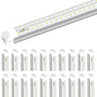 8ft LED Shop Light Fixture, 60W V Shape 6500K 7200LM Clear Cover, AC100-277V, ETL Listed, Plug and Play, Damp Location, High Output T8 Integrated LED Tube, Linkable LED Shop Lights for Garage, Warehouse, Workshop Load image into Gallery viewer, 8ft LED Shop Light Fixture, 60W V Shape 6500K 7200LM Clear Cover, AC100-277V, ETL Listed, Plug and Play, Damp Location, High Output T8 Integrated LED Tube, Linkable LED Shop Lights for Garage, Warehouse, Workshop