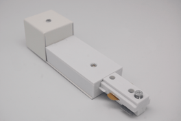 Decorative Track Lighting Accessories - 8-Inch Linear 3 Wire Live End Power Feed Connector in White and Black Finish Decorative Track Lighting Accessories - 8-Inch Linear 3 Wire Live End Power Feed Connector in White and Black Finish