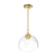 Dome Shape Brass Gold Pendant Light with Clear Glass Shade, E26 Base, UL Listed for Damp Location - LEDMyPlace Load image into Gallery viewer, Dome Shape Brass Gold Pendant Light with Clear Glass Shade, E26 Base, UL Listed for Damp Location - LEDMyPlace