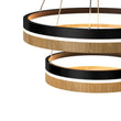 Double Circle Chandelier, 78W, 3000K, 1501 Lumens, Wooden + Matte Black Chandelier, Dimmable Pendant Fixture - LEDMyPlace Load image into Gallery viewer, Double Circle Chandelier, 78W, 3000K, 1501 Lumens, Wooden + Matte Black Chandelier, Dimmable Pendant Fixture - LEDMyPlace