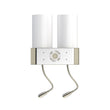 Double Head Acrylic Wall Sconce, Brushed Nickel Finish, With LED 2*1W, 1 USB, 2 Switches & 2 outlet, Bedside Wall Lights with Reading Lamp, for Bedroom Living Room Hotels - LEDMyPlace Load image into Gallery viewer, Double Head Acrylic Wall Sconce, Brushed Nickel Finish, With LED 2*1W, 1 USB, 2 Switches & 2 outlet, Bedside Wall Lights with Reading Lamp, for Bedroom Living Room Hotels - LEDMyPlace