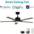 Essex 52'' Best Smart Ceiling Fan with Remote, Light Kit Included, Works with Google Assistant and Amazon Alexa,Siri Shortcut - LEDMyPlace Load image into Gallery viewer, Essex 52'' Best Smart Ceiling Fan with Remote, Light Kit Included, Works with Google Assistant and Amazon Alexa,Siri Shortcut - LEDMyPlace