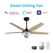 Explorer 52 in. (5 - Blade) Best Smart Ceiling Fan w/ Light & Remote, Black/Marble Pattern Finish, Works w/ Alexa/Google Home/Siri - LEDMyPlace Load image into Gallery viewer, Explorer 52 in. (5 - Blade) Best Smart Ceiling Fan w/ Light & Remote, Black/Marble Pattern Finish, Works w/ Alexa/Google Home/Siri - LEDMyPlace