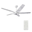 Explorer 52 In. 5 - Blade Outdoor Best Smart Ceiling Fan, White Marble Pattern with Dimmable Led Light, Remote Control, Alexa/google Home/Siri Compatible - LEDMyPlace Load image into Gallery viewer, Explorer 52 In. 5 - Blade Outdoor Best Smart Ceiling Fan, White Marble Pattern with Dimmable Led Light, Remote Control, Alexa/google Home/Siri Compatible - LEDMyPlace