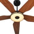 Explorer 52 In. Best Smart Ceiling Fan with Dimmable Led Light, Remote Control, Black/wood Grain Pattern, 5 - Blade W/ Alexa/Google Home Compatible - LEDMyPlace Load image into Gallery viewer, Explorer 52 In. Best Smart Ceiling Fan with Dimmable Led Light, Remote Control, Black/wood Grain Pattern, 5 - Blade W/ Alexa/Google Home Compatible - LEDMyPlace