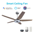 Explorer 52 In. Indoor/outdoor Best Smart Ceiling Fan with Dimmable Led Light, Remote Control, Works W/ Alexa/Google Home/Siri, Silver/light Wooden Pattern ( 5 - Blade) - LEDMyPlace Load image into Gallery viewer, Explorer 52 In. Indoor/outdoor Best Smart Ceiling Fan with Dimmable Led Light, Remote Control, Works W/ Alexa/Google Home/Siri, Silver/light Wooden Pattern ( 5 - Blade) - LEDMyPlace