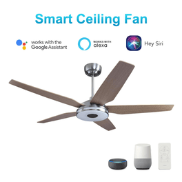 Explorer 52 In. Indoor/outdoor Best Smart Ceiling Fan with Dimmable Led Light, Remote Control, Works W/ Alexa/Google Home/Siri, Silver/light Wooden Pattern ( 5-Blade) Explorer 52 In. Indoor/outdoor Best Smart Ceiling Fan with Dimmable Led Light, Remote Control, Works W/ Alexa/Google Home/Siri, Silver/light Wooden Pattern ( 5-Blade)
