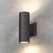 LED Up & Down Lights Outdoor, Cylinder, 12WX2, AC100- 277V, 80-90 Lm/W, IP65, Light Bronze Finish, Double Side Load image into Gallery viewer, LED Up & Down Lights Outdoor, Cylinder, 12WX2, AC100- 277V, 80-90 Lm/W, IP65, Light Bronze Finish, Double Side