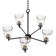 Flared Shape Chandelier Lighting Fixture with Clear Glass Shades, E26 Base, UL Listed for Damp Location, 3 Years Warranty - LEDMyPlace Load image into Gallery viewer, Flared Shape Chandelier Lighting Fixture with Clear Glass Shades, E26 Base, UL Listed for Damp Location, 3 Years Warranty - LEDMyPlace