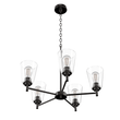 Flared Shape Chandelier Lighting Fixture with Clear Glass Shades, E26 Base, UL Listed for Damp Location, 3 Years Warranty - LEDMyPlace Load image into Gallery viewer, Flared Shape Chandelier Lighting Fixture with Clear Glass Shades, E26 Base, UL Listed for Damp Location, 3 Years Warranty - LEDMyPlace