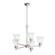 Flared Shape Chandelier Lighting Fixture with Clear Glass Shades, E26 Base, UL Listed for Damp Location, 3 Years Warranty - LEDMyPlace Load image into Gallery viewer, Flared Shape Chandelier Lighting Fixture with Clear Glass Shades, E26 Base, UL Listed for Damp Location, 3 Years Warranty - LEDMyPlace