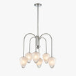 Flower Chandelier, 6 - Light E12 Base, Polished Nickel Finish hardware with Snow White Glass Shades - Modern and Contemporary Chandelier 24 in. W - LEDMyPlace Load image into Gallery viewer, Flower Chandelier, 6 - Light E12 Base, Polished Nickel Finish hardware with Snow White Glass Shades - Modern and Contemporary Chandelier 24 in. W - LEDMyPlace
