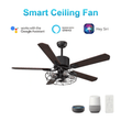 Heritage 52 - inch Indoor Best Smart Ceiling Fan with Light Kit & Wall Control, Works with Alexa/Google Home/Siri - LEDMyPlace Load image into Gallery viewer, Heritage 52 - inch Indoor Best Smart Ceiling Fan with Light Kit & Wall Control, Works with Alexa/Google Home/Siri - LEDMyPlace