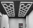 Hexagon LED Garage Lights with Rectangle Frame, 14 Hex Kit (57pcs), 6w/pc (Total Power 534W), 6500K, 120 - 130lm/w, AC100 - 277v,IP44, CRI:>80, For Garage, Shop, Gym, Basement, Barbershop, Warehouse - LEDMyPlace Load image into Gallery viewer, Hexagon LED Garage Lights with Rectangle Frame, 14 Hex Kit (57pcs), 6w/pc (Total Power 534W), 6500K, 120 - 130lm/w, AC100 - 277v,IP44, CRI:>80, For Garage, Shop, Gym, Basement, Barbershop, Warehouse - LEDMyPlace