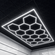 Hexagon LED Garage Lights with Rectangle Frame, 14 Hex Kit (57pcs), 6w/pc (Total Power 534W), 6500K, 120 - 130lm/w, AC100 - 277v,IP44, CRI:>80, For Garage, Shop, Gym, Basement, Barbershop, Warehouse - LEDMyPlace Load image into Gallery viewer, Hexagon LED Garage Lights with Rectangle Frame, 14 Hex Kit (57pcs), 6w/pc (Total Power 534W), 6500K, 120 - 130lm/w, AC100 - 277v,IP44, CRI:>80, For Garage, Shop, Gym, Basement, Barbershop, Warehouse - LEDMyPlace