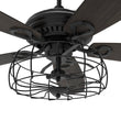 Huntley 52 Inch 5 - Blade Industrial Vintage Best Ceiling Fan With Light & Remote Control - Black/Walnut - LEDMyPlace Load image into Gallery viewer, Huntley 52 Inch 5 - Blade Industrial Vintage Best Ceiling Fan With Light & Remote Control - Black/Walnut - LEDMyPlace