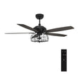 Huntley 52 Inch 5 - Blade Industrial Vintage Best Ceiling Fan With Light & Remote Control - Black/Walnut - LEDMyPlace Load image into Gallery viewer, Huntley 52 Inch 5 - Blade Industrial Vintage Best Ceiling Fan With Light & Remote Control - Black/Walnut - LEDMyPlace