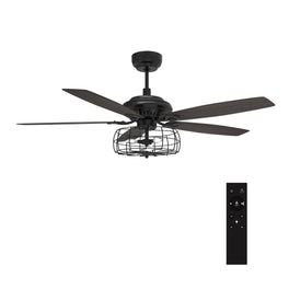 Huntley 52 Inch 5-Blade Industrial Vintage Best Ceiling Fan With Light & Remote Control - Black/Walnut Huntley 52 Inch 5-Blade Industrial Vintage Best Ceiling Fan With Light & Remote Control - Black/Walnut
