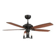 HUNTLEY 52 inch 5 - Blade Vintage Candelabra best Ceiling Fan with Light & Remote Control - Black/Brown Wood & Rosewood (Reversible Blades) - LEDMyPlace Load image into Gallery viewer, HUNTLEY 52 inch 5 - Blade Vintage Candelabra best Ceiling Fan with Light & Remote Control - Black/Brown Wood & Rosewood (Reversible Blades) - LEDMyPlace