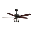 HUNTLEY 52 inch 5 - Blade Vintage Candelabra best Ceiling Fan with Light & Remote Control - Black/Brown Wood & Rosewood (Reversible Blades) - LEDMyPlace Load image into Gallery viewer, HUNTLEY 52 inch 5 - Blade Vintage Candelabra best Ceiling Fan with Light & Remote Control - Black/Brown Wood & Rosewood (Reversible Blades) - LEDMyPlace
