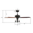 HUNTLEY 52 inch 5 - Blade Vintage Candelabra best Ceiling Fan with Light & Remote Control - Black/Brown Wood & Rosewood (Reversible Blades) - LEDMyPlace Load image into Gallery viewer, HUNTLEY 52 inch 5 - Blade Vintage Candelabra best Ceiling Fan with Light & Remote Control - Black/Brown Wood & Rosewood (Reversible Blades) - LEDMyPlace