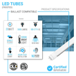 Hybrid T8 4ft LED Tube/Bulb - 22w/20w/18w/15w/ 12w/10w Wattage Adjustable, 130lm/w, 3000k/3500k/4000k/5000k/ 6000k/6500k CCT Changeable, Frosted, Base G13, Single End/Double End Power - Ballast Compatible or Bypass - LEDMyPlace Load image into Gallery viewer, Hybrid T8 4ft LED Tube/Bulb - 22w/20w/18w/15w/ 12w/10w Wattage Adjustable, 130lm/w, 3000k/3500k/4000k/5000k/ 6000k/6500k CCT Changeable, Frosted, Base G13, Single End/Double End Power - Ballast Compatible or Bypass - LEDMyPlace