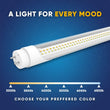 Hybrid T8 4ft LED Tube/Bulb - 22w/20w/18w/15w/12w/10w Wattage Adjustable, 130lm/w, 3000k/3500k/4000k/5000k/ 6000k/6500k CCT Changeable, Clear, Base G13, Single End/Double End Power - Ballast Compatible or Bypass - LEDMyPlace Load image into Gallery viewer, Hybrid T8 4ft LED Tube/Bulb - 22w/20w/18w/15w/12w/10w Wattage Adjustable, 130lm/w, 3000k/3500k/4000k/5000k/ 6000k/6500k CCT Changeable, Clear, Base G13, Single End/Double End Power - Ballast Compatible or Bypass - LEDMyPlace