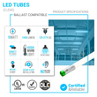 Hybrid T8 4ft LED Tube/Bulb - Glass 18W 2400 Lumens 4000K Clear, Single End/Double End Power - Ballast Compatible or Bypass (Check Compatibility List) - LEDMyPlace Load image into Gallery viewer, Hybrid T8 4ft LED Tube/Bulb - Glass 18W 2400 Lumens 4000K Clear, Single End/Double End Power - Ballast Compatible or Bypass (Check Compatibility List) - LEDMyPlace