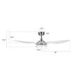 Icebreaker 52 in. Silver Best Smart Ceiling Fan w/ Dimmable LED Light, WiFi Fan Work with Alexa/Google Home/Siri/Remote Control (3 - Blade) - LEDMyPlace Load image into Gallery viewer, Icebreaker 52 in. Silver Best Smart Ceiling Fan w/ Dimmable LED Light, WiFi Fan Work with Alexa/Google Home/Siri/Remote Control (3 - Blade) - LEDMyPlace