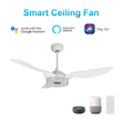 Icebreaker 52 in.(3 - Blade) Best Smart Ceiling Fan w/ Dimmable LED Light and Remote, Indoor/Outdoor, White Finish Works w/ Alexa/Google Home/Siri - LEDMyPlace Load image into Gallery viewer, Icebreaker 52 in.(3 - Blade) Best Smart Ceiling Fan w/ Dimmable LED Light and Remote, Indoor/Outdoor, White Finish Works w/ Alexa/Google Home/Siri - LEDMyPlace