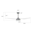 Icebreaker 56 in. (3 - Blade) Indoor/Outdoor Best Smart Ceiling Fan w/ Dimmable LED Light(Set of 2), Silver Finish Works w/ Alexa/Google Home/Siri - LEDMyPlace Load image into Gallery viewer, Icebreaker 56 in. (3 - Blade) Indoor/Outdoor Best Smart Ceiling Fan w/ Dimmable LED Light(Set of 2), Silver Finish Works w/ Alexa/Google Home/Siri - LEDMyPlace