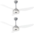 Icebreaker 56 in. (3 - Blade) Indoor/Outdoor Best Smart Ceiling Fan w/ Dimmable LED Light(Set of 2), Silver Finish Works w/ Alexa/Google Home/Siri - LEDMyPlace Load image into Gallery viewer, Icebreaker 56 in. (3 - Blade) Indoor/Outdoor Best Smart Ceiling Fan w/ Dimmable LED Light(Set of 2), Silver Finish Works w/ Alexa/Google Home/Siri - LEDMyPlace