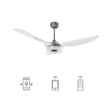 Icebreaker 56 in. LED Best Smart Ceiling Fan with Remote (3 - Blade) Silver Finish (Voice Control) w/ Alexa/Google Home/Siri - LEDMyPlace Load image into Gallery viewer, Icebreaker 56 in. LED Best Smart Ceiling Fan with Remote (3 - Blade) Silver Finish (Voice Control) w/ Alexa/Google Home/Siri - LEDMyPlace