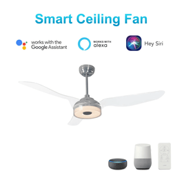 Icebreaker 56 in. LED Best Smart Ceiling Fan with Remote (3-Blade) Silver Finish (Voice Control) w/ Alexa/Google Home/Siri Icebreaker 56 in. LED Best Smart Ceiling Fan with Remote (3-Blade) Silver Finish (Voice Control) w/ Alexa/Google Home/Siri