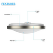 14 in. Round Brushed Nickel Dimmable Flush Mount Ceiling Light, Single Ring - 1750 Lumens - Power - 25W - 3 Color Switchable (3000K/4000K/5000K) Load image into Gallery viewer, 14 in. Round Brushed Nickel Dimmable Flush Mount Ceiling Light, Single Ring - 1750 Lumens - Power - 25W - 3 Color Switchable (3000K/4000K/5000K)