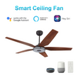 Explorer 52 In. Best Smart Ceiling Fan with Remote Control & Led Light, 5-Blade, Black/fine Wood Grain Pattern, Alexa/Google Home/Siri Compatible Load image into Gallery viewer, Explorer 52 In. Best Smart Ceiling Fan with Remote Control & Led Light, 5-Blade, Black/fine Wood Grain Pattern, Alexa/Google Home/Siri Compatible
