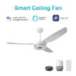 Icebreaker 56 in. (3-Blade) Modern White Best Ceiling Fan w/ Remote & Dimmable LED Light, Works w/ Alexa/Google Home/Siri Load image into Gallery viewer, Icebreaker 56 in. (3-Blade) Modern White Best Ceiling Fan w/ Remote & Dimmable LED Light, Works w/ Alexa/Google Home/Siri