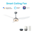 Icebreaker 56 in. LED Best Smart Ceiling Fan with Remote (3-Blade) Silver Finish (Voice Control) w/ Alexa/Google Home/Siri Load image into Gallery viewer, Icebreaker 56 in. LED Best Smart Ceiling Fan with Remote (3-Blade) Silver Finish (Voice Control) w/ Alexa/Google Home/Siri