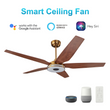 Best Smart Ceiling Fan with Remote, Light Kit Included, Works with Google Assistant and Amazon Alexa, Siri Shortcut. Load image into Gallery viewer, Best Smart Ceiling Fan with Remote, Light Kit Included, Works with Google Assistant and Amazon Alexa, Siri Shortcut.